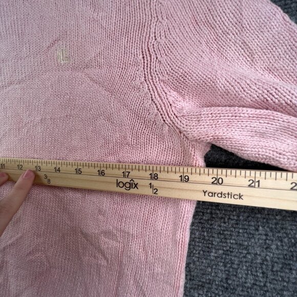 Lauren Ralph Lauren Women’s Sweater Pink Long Sleeve Turtleneck Cotton Large - Picture 5 of 16